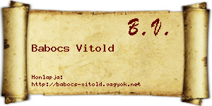 Babocs Vitold névjegykártya